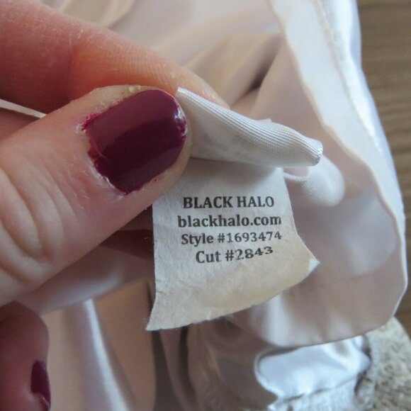 BLACK HALO Jackie O Chantilly Lace Light Taupe Sheath Mini Dress - Size US 2 - Picture 16 of 16